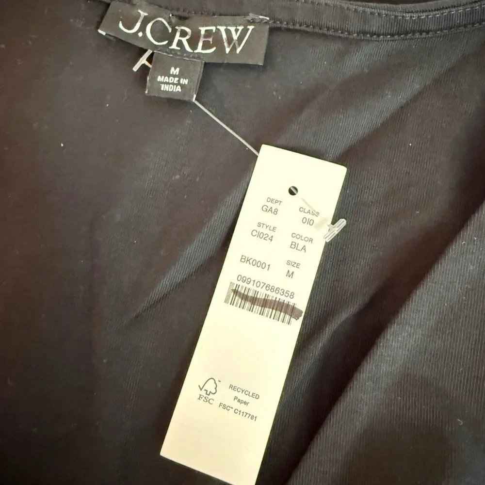 J.Crew Stretch cotton-blend V-neck top NWT Size M
